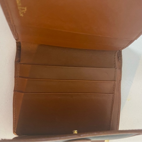 Vintage Dior Small Leather Black With Brown Trim Double Side Compact Wallet - Picture 4 of 14
